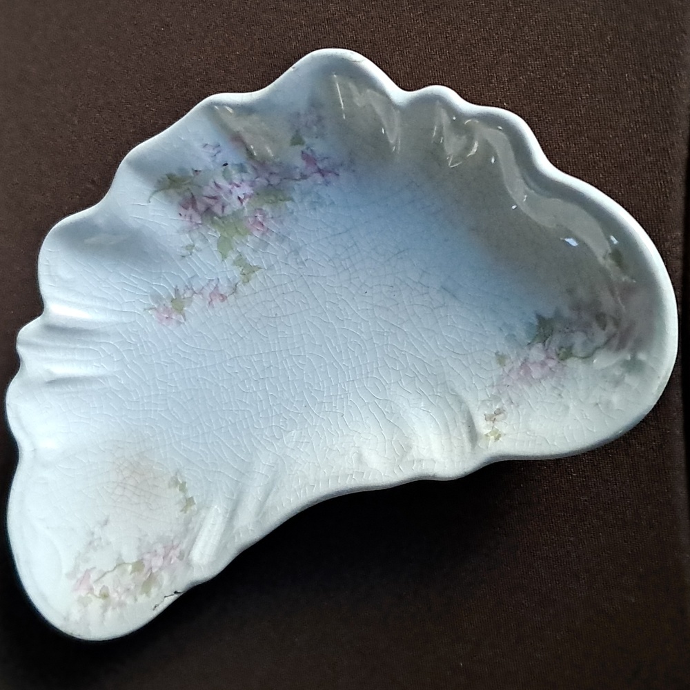 Antique Crescent Bone Vanity Trinket Dish